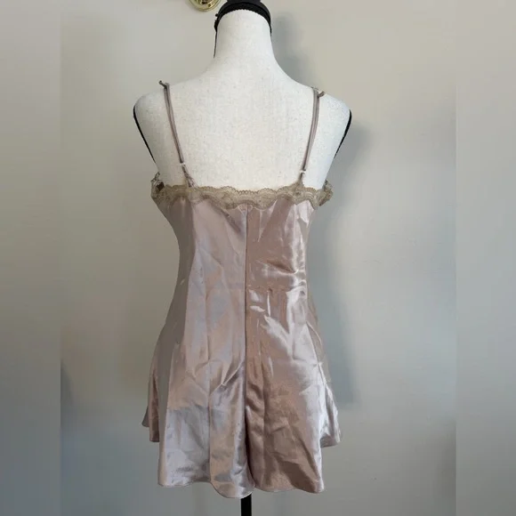 Satin Lace Trim Slip Dress - Picture 5 of 6